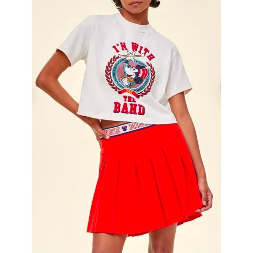 Vintage Disney Women's Minnie Mouse Pleated Mini Skirt - S NEW